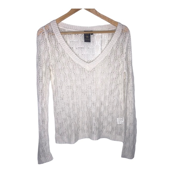 Sun Moda Sweater Women Small Resortwear Beach Top V-Neck - Picture 1 of 3